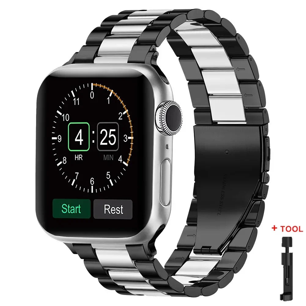 Stainless Steel Apple Watch Band – Metal Bracelet | Series 11/10/9/8/7/6/SE & Ultra 1/2/3 | 38–49mm