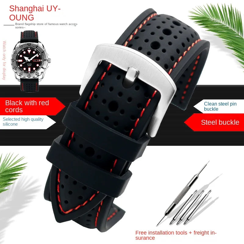 Motorola Moto Silicone Sport Watch Band, Breathable Rubber Strap