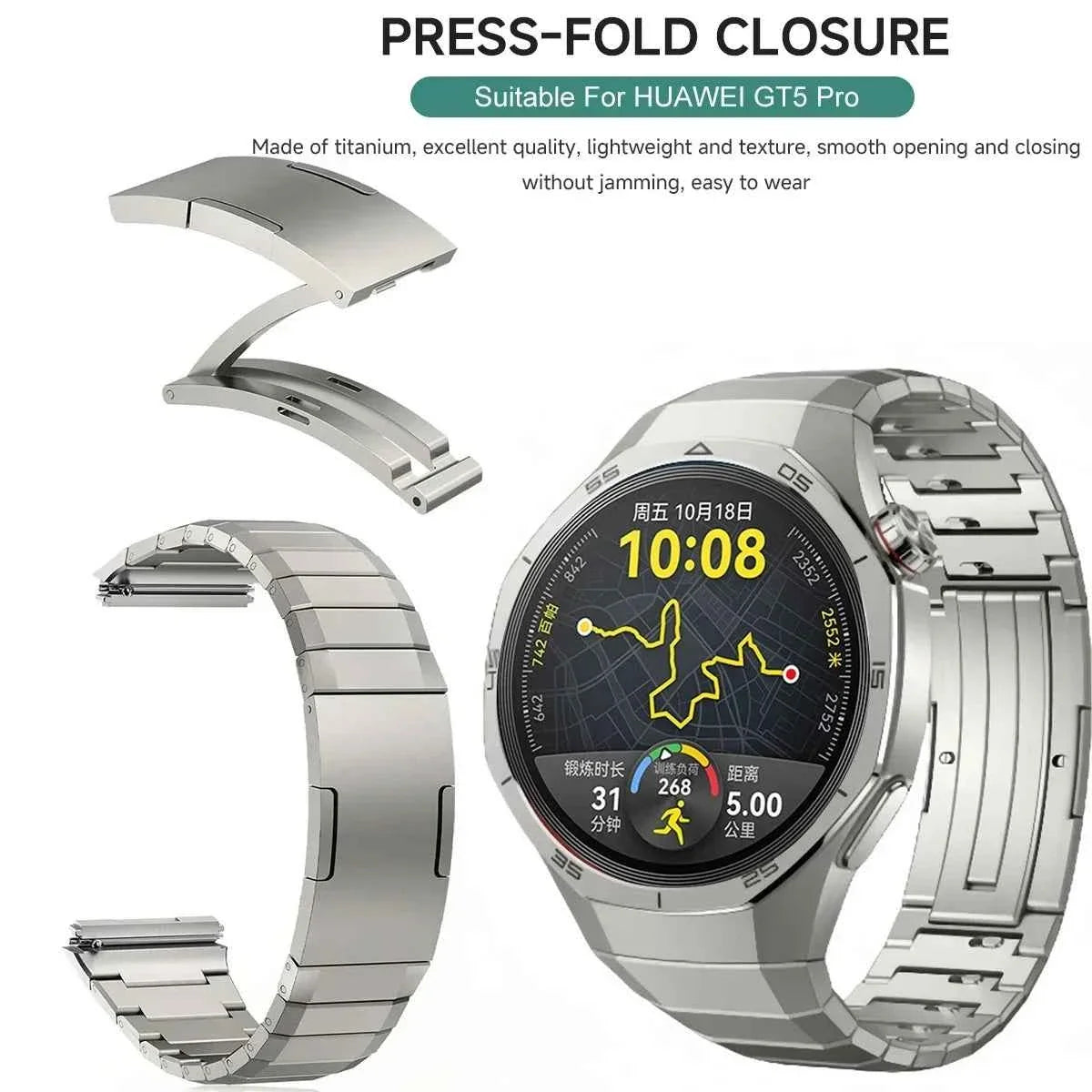 NoGap Titanium Band for Huawei Watch GT5 Pro 46mm
