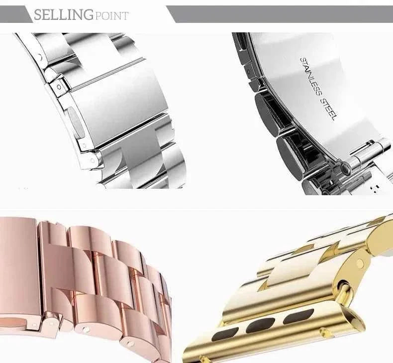 Stainless Steel Apple Watch Band – Metal Bracelet | Series 11/10/9/8/7/6/SE & Ultra 1/2/3 | 38–49mm