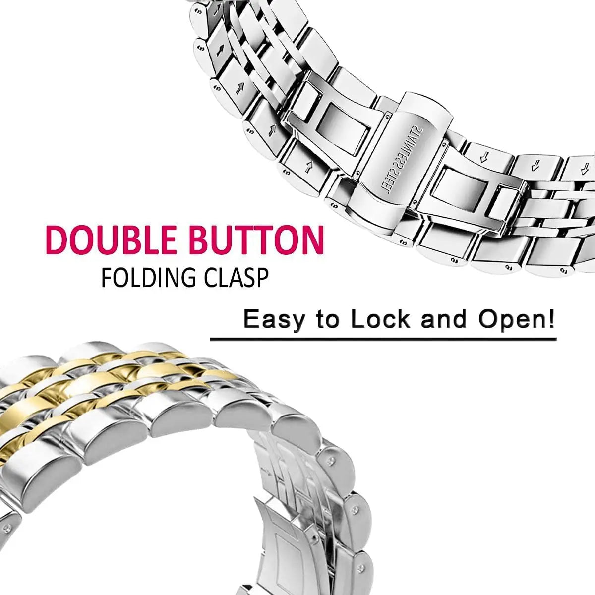 Stainless Steel Band for Samsung Galaxy Watch 8 40mm 44mm, 8 Classic 46mm & Ultra 47mm