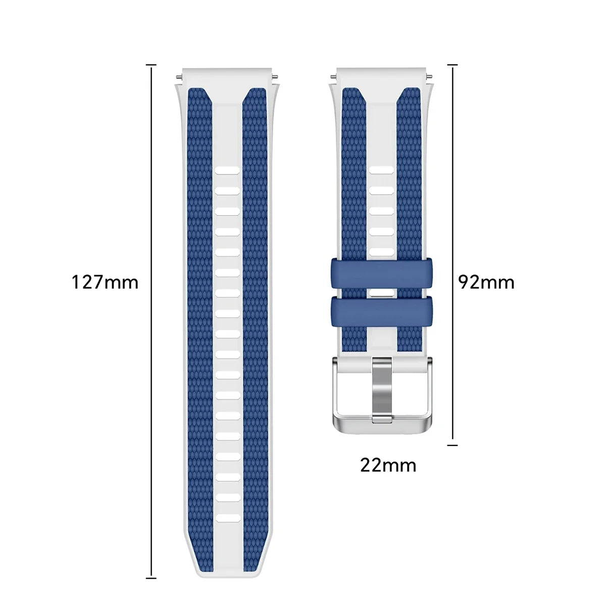 22MM Dual-Color Silicone Watch Band for Huawei Watch GT6 GT5 GT4 GT3 GT2 / Watch 5 4 3 Ultimate