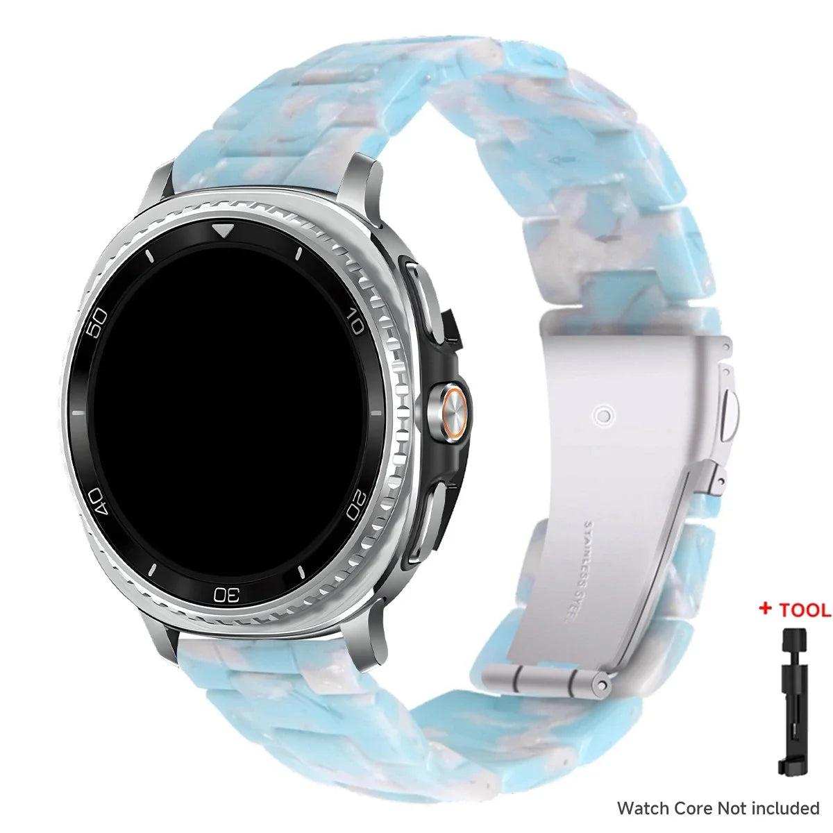 Samsung Galaxy Resin Link Watch Band - Tortoise Women Watch8/Watch8 Classic/Watch9 Ultra/Ultra2