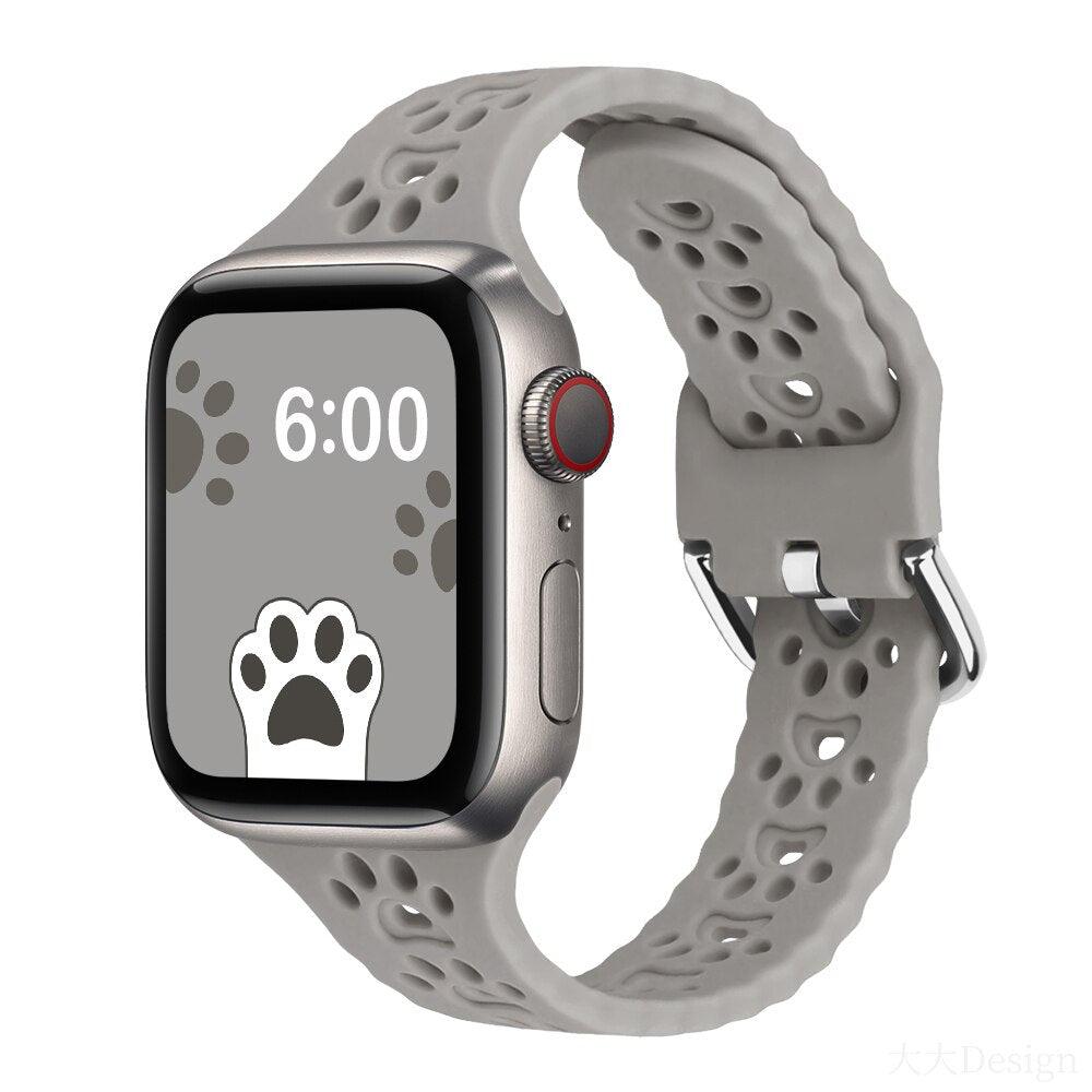 Cat Paw Print Silicone Band for Apple Watch | Series 11, 10, Ultra & More