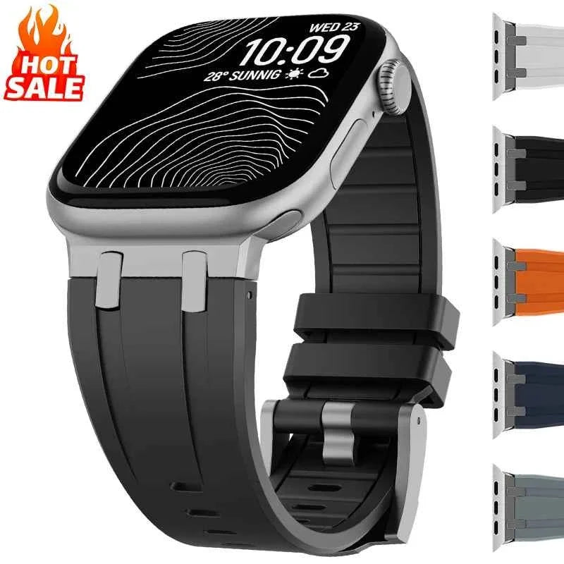 Liquid Silicone Apple Watch Band – Rubber Sport Strap | Series 11/10/9/8/7/6/SE & Ultra 1/2/3 | 42–49mm