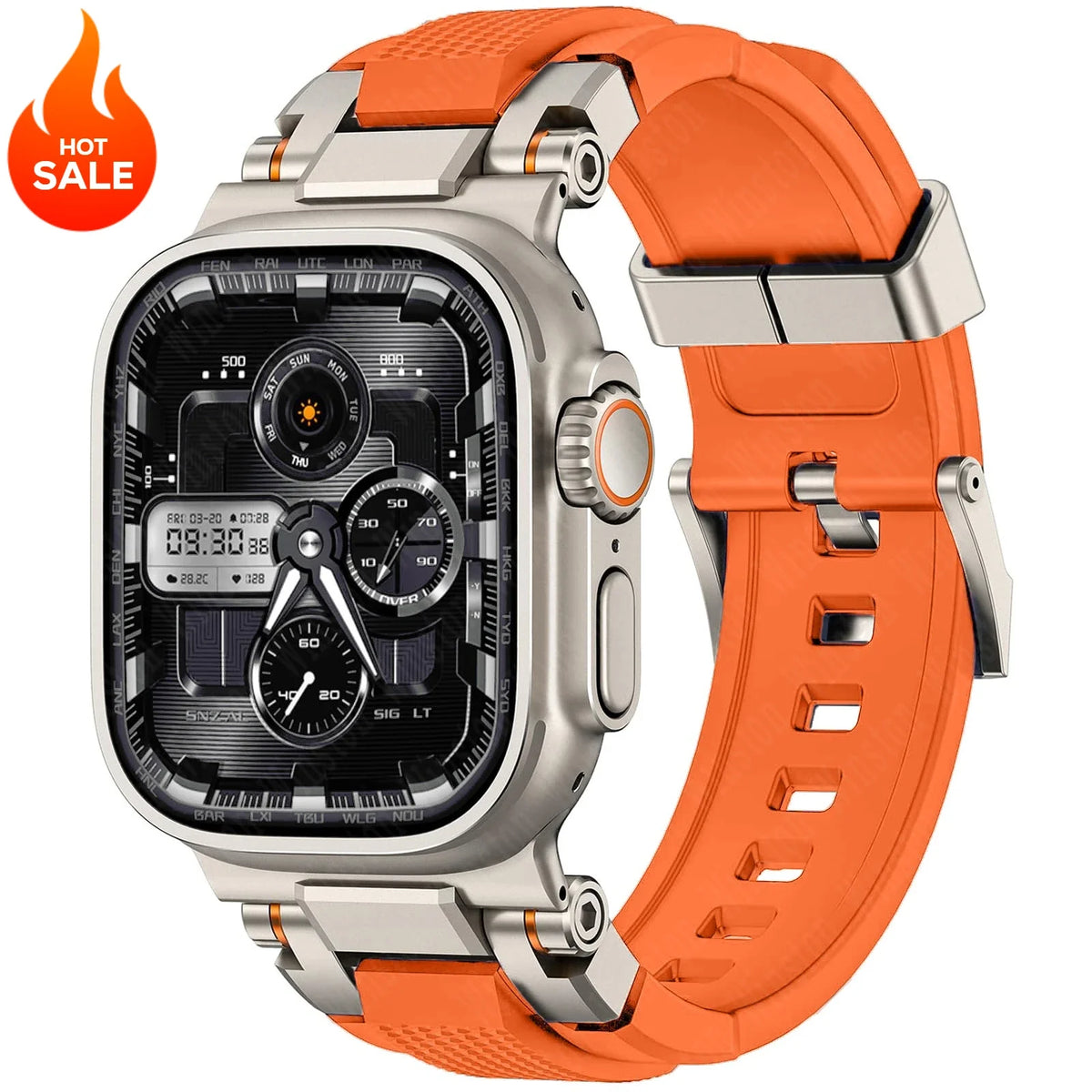 Men's Sport Silicone Strap for Apple Watch Ultra 3/2 49mm – Series 11/10/9/8/7/6 46/45/44/42mm