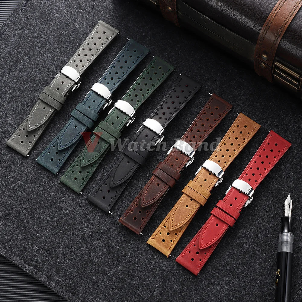 TicWatch Pro 5, Pro 3 & E3 Perforated Racing Leather Band