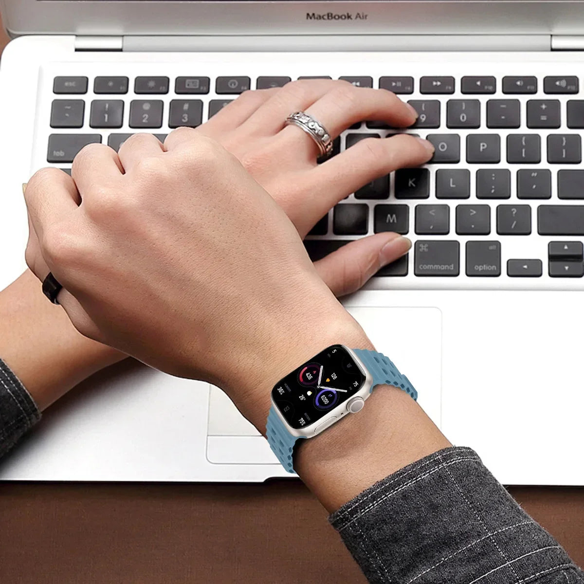 Ocean Sport Silicone Strap for Apple Watch Ultra 1/2/3 49mm – Series 11/10/9/8/7/6/SE/5 46/45/44/42mm