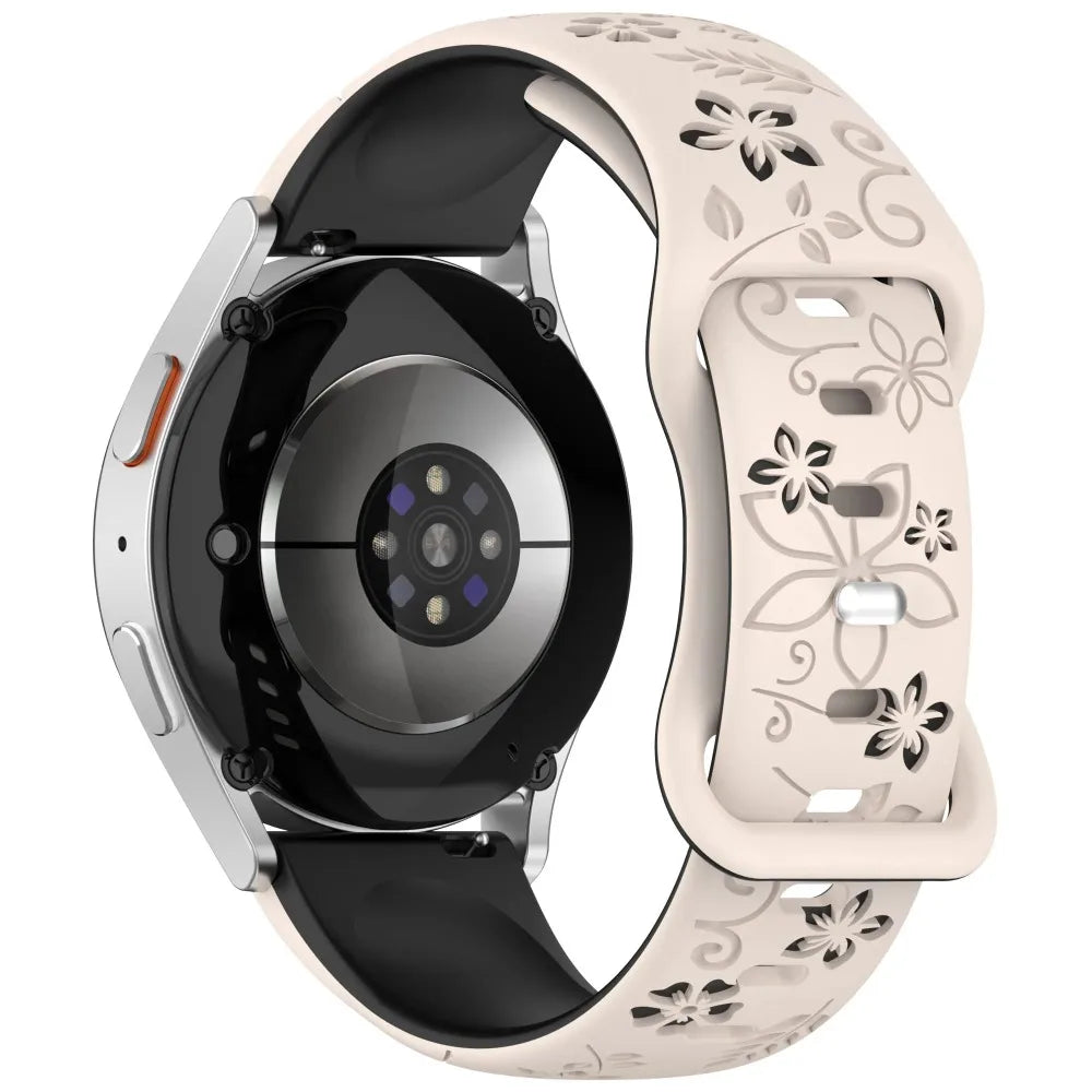TicWatch Pro 3, E3 & GTH Floral Engraved Silicone Band
