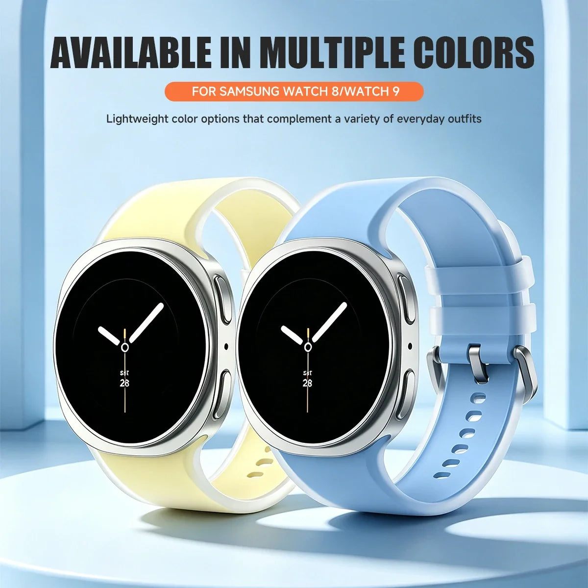 Clear Jelly Silicone Band for Samsung Galaxy Watch 8 & 9 (40/44mm) & 8 Classic 46mm
