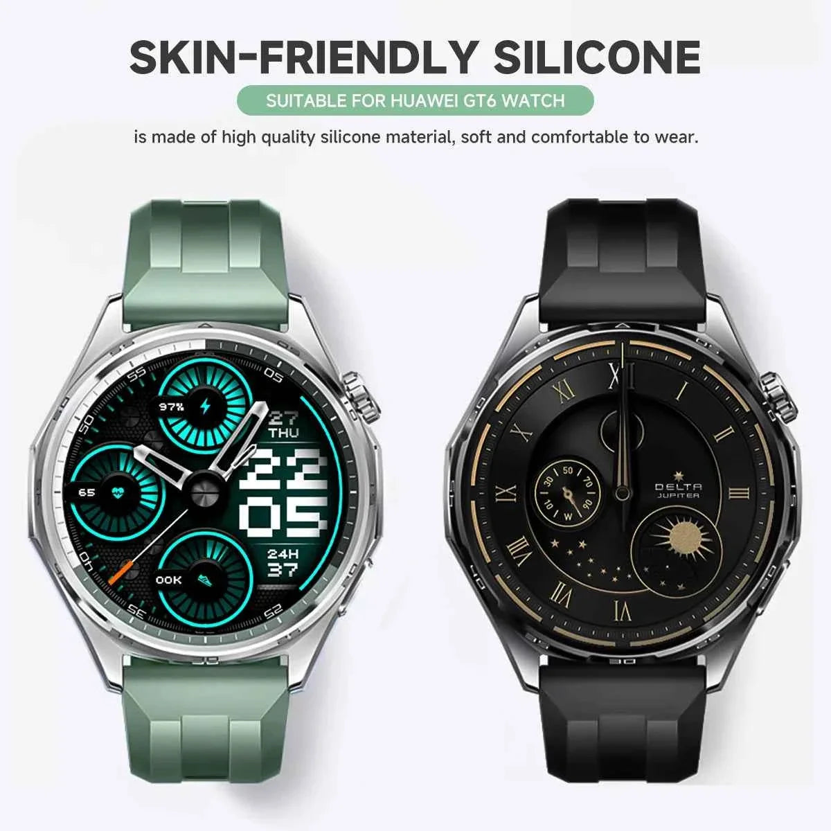 22mm Silicone Sport Band for Huawei Watch GT6 Pro / GT5 / GT4 & CMF Watch Pro