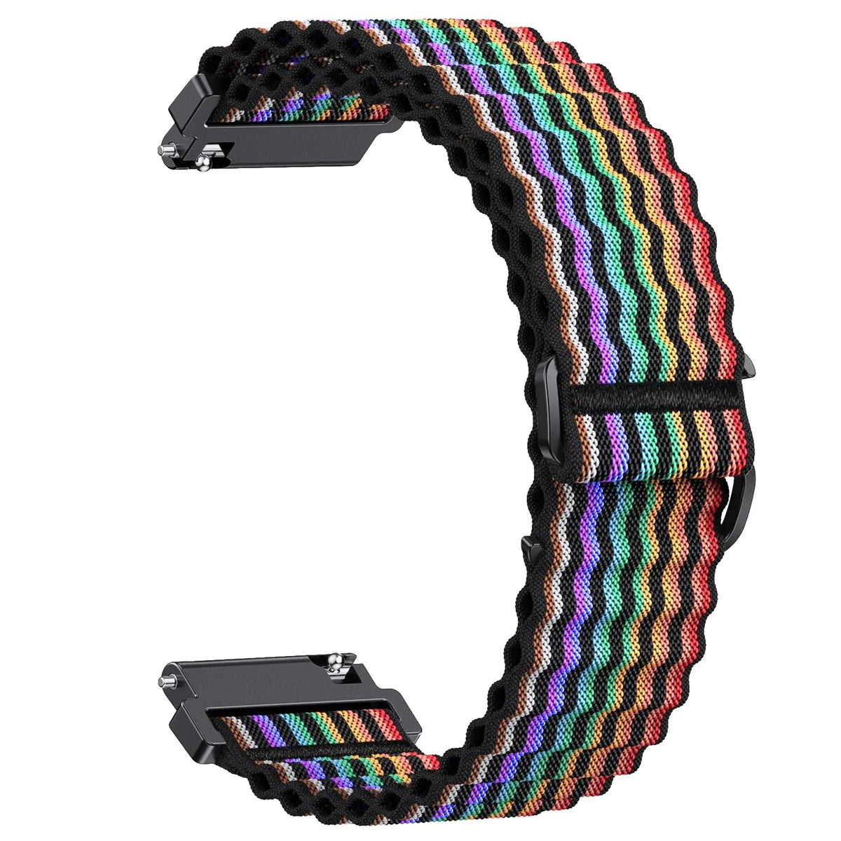 Amazfit Balance, GTR, GTS & Bip Ribbed Nylon Loop Band, Wavy Edges