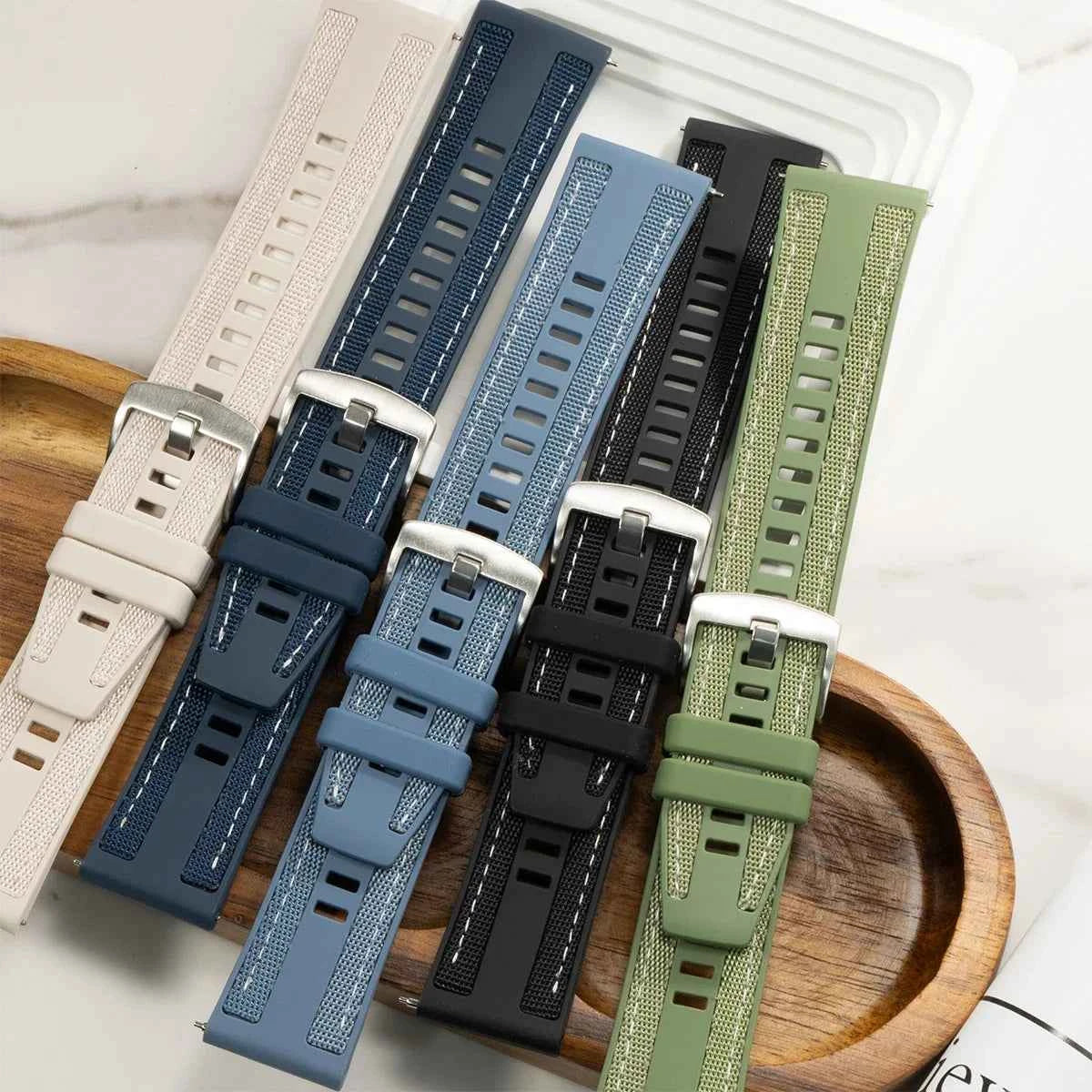 Nylon Silicone Braid Watch Strap – 18mm/22mm | Huawei Watch GT5/GT4/GT3 & Samsung Galaxy