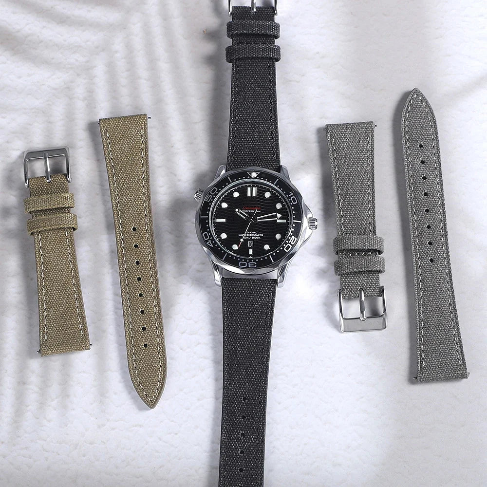 TicWatch Pro 3, E3 & GTH Slim Canvas Band with Leather Lining