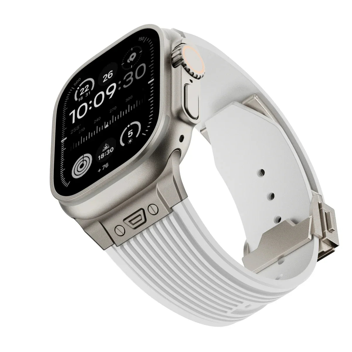 Luxury Sport Silicone Strap for Apple Watch Ultra 3/2 49mm – Series 11/10/9/8/7/6/SE 46/45/44/42mm