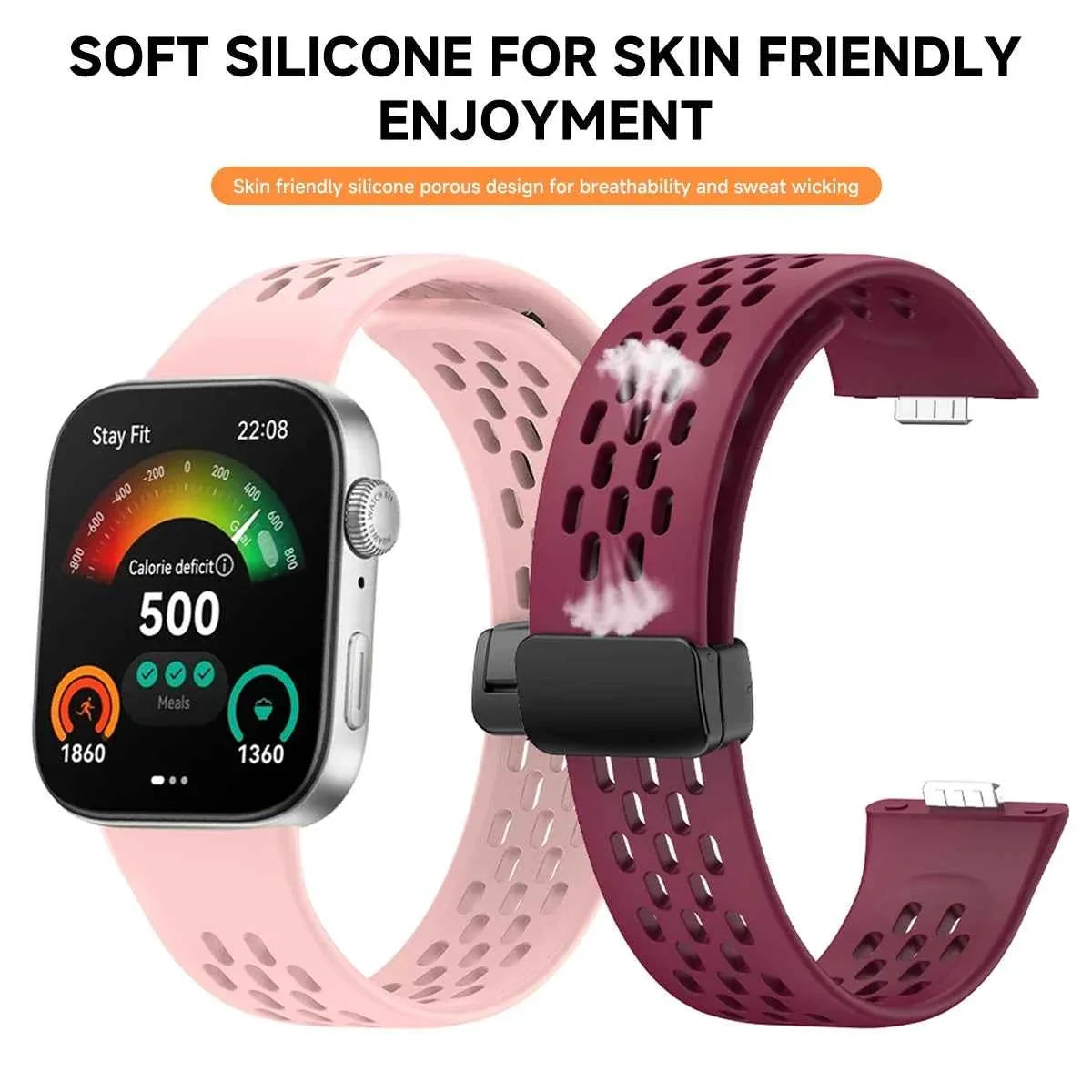 Silicone Sport Band with Magnetic Buckle for Huawei Watch Fit 3