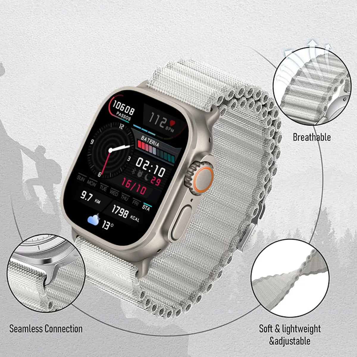 Alpine Loop Nylon Apple Watch Band – Series 10/9/8/7/6/SE & Ultra 1/2/3 | 38–49mm