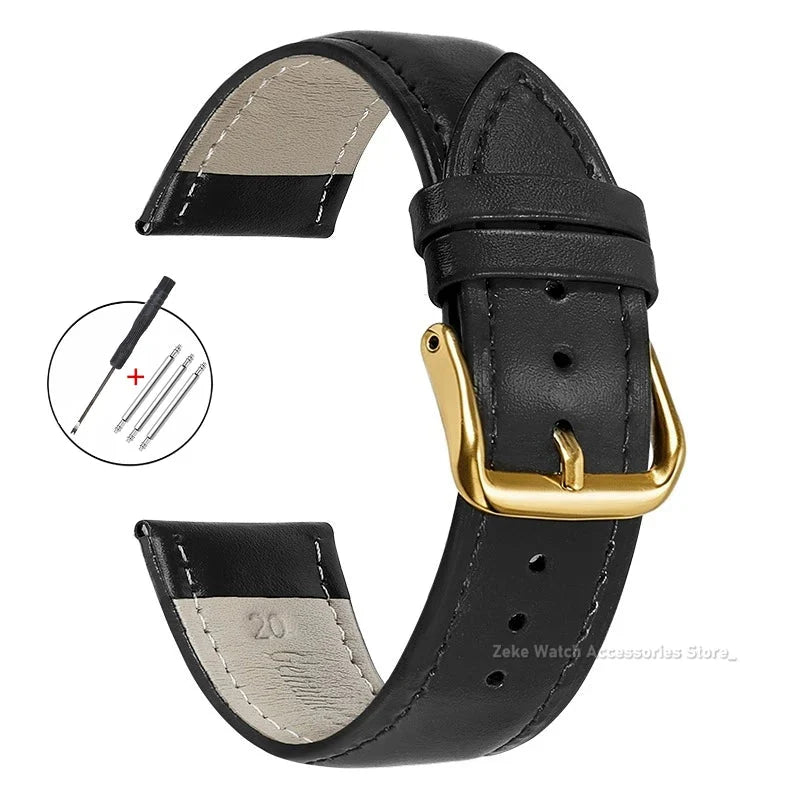 Samsung Galaxy Watch 7, 6, 5, 4 & FE Slim Calfskin Band, Spring Bars & Tool