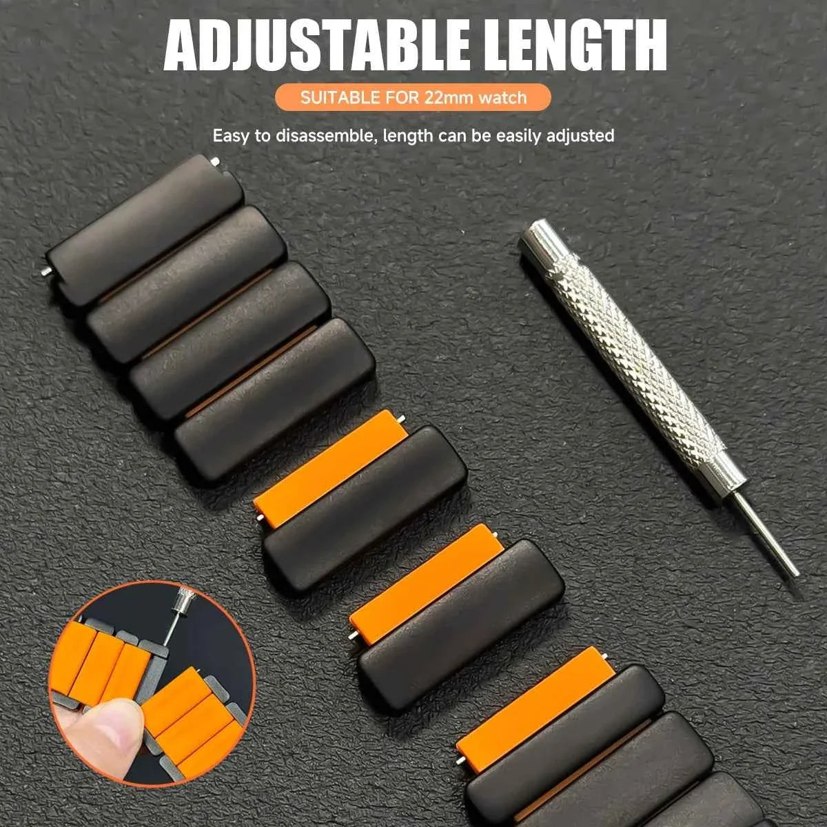 22MM Titanium Silicone Band for Huawei Watch GT6 Pro / GT5 / GT4 & CMF Watch Pro