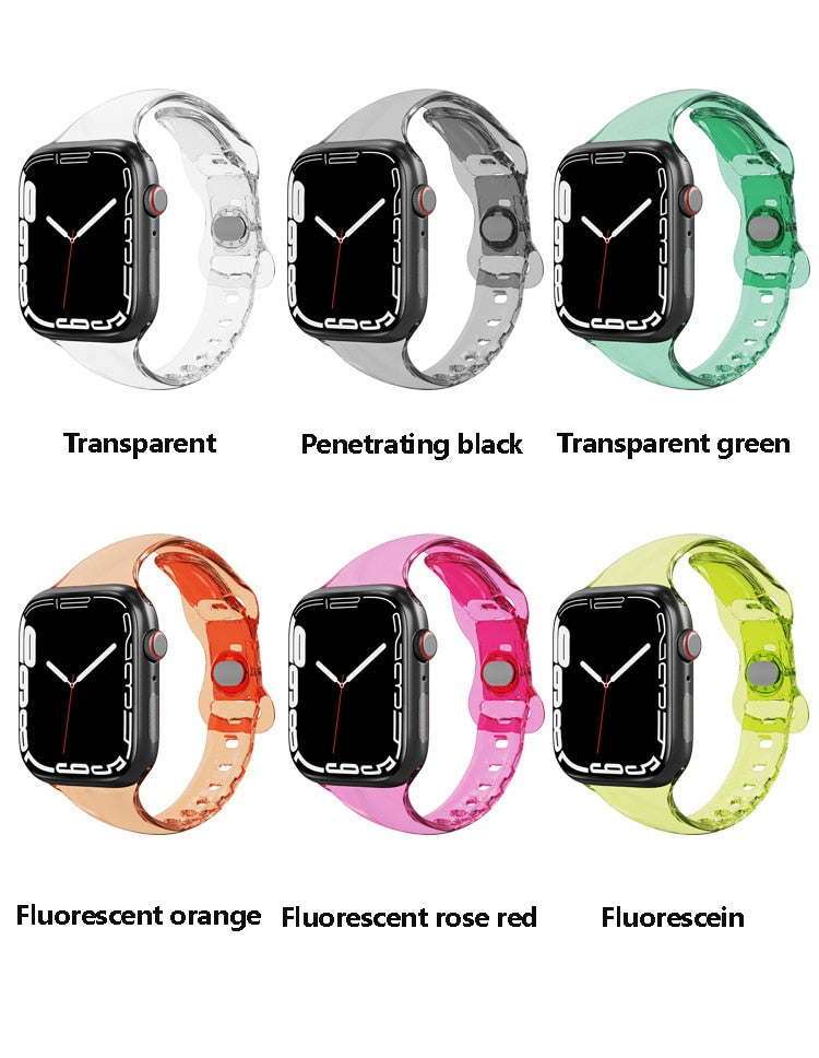 Apple Watch Slim Transparent Strap Series 11/10/9/8/7/6/5/4/ SE / Ultra 1/2/3 - Stylish Protection