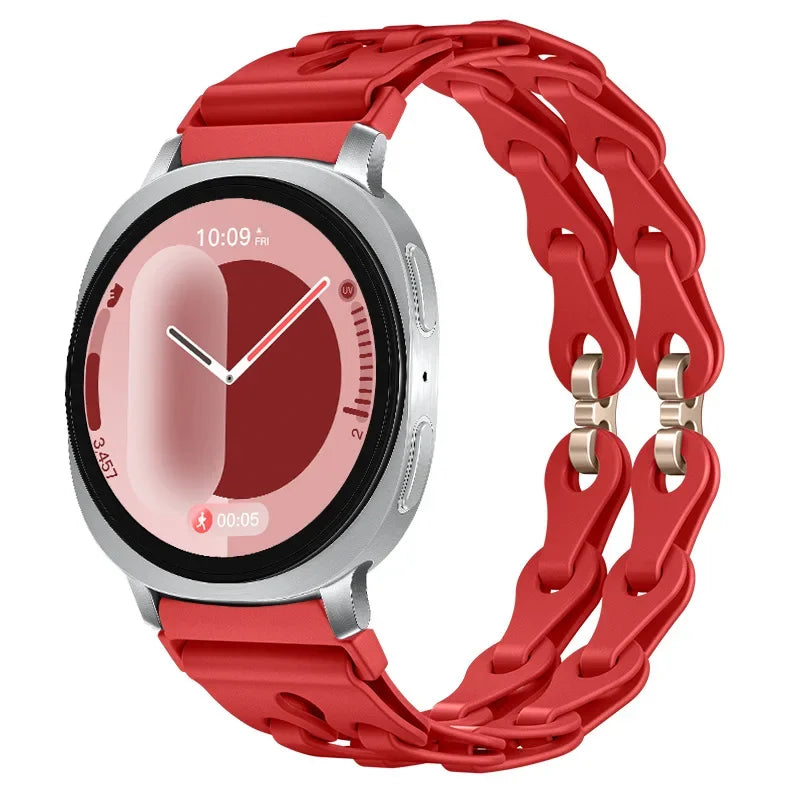 Samsung Galaxy Silicone Chain Watch Band – Watch8/Watch8 Classic/Watch9/Ultra/Ultra2 Multi