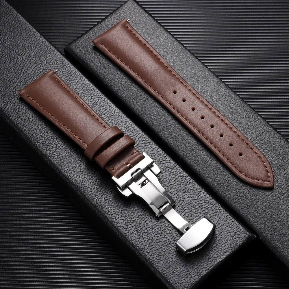 Suunto Race, Vertical & 9 Peak Leather Band with Butterfly Clasp