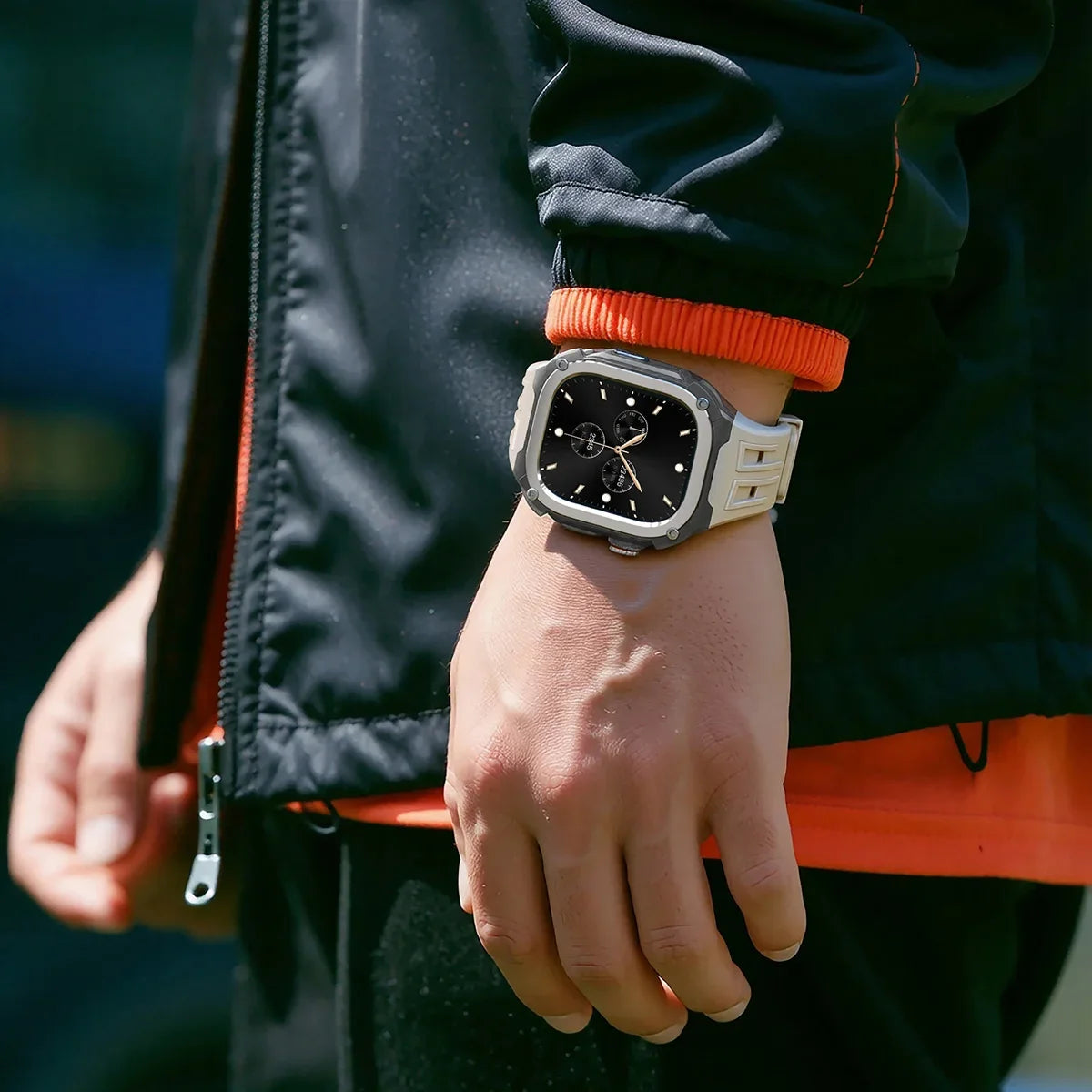 Silicone Strap & Zinc Alloy Bezel Kit for Apple Watch Ultra 1/2/3 49mm