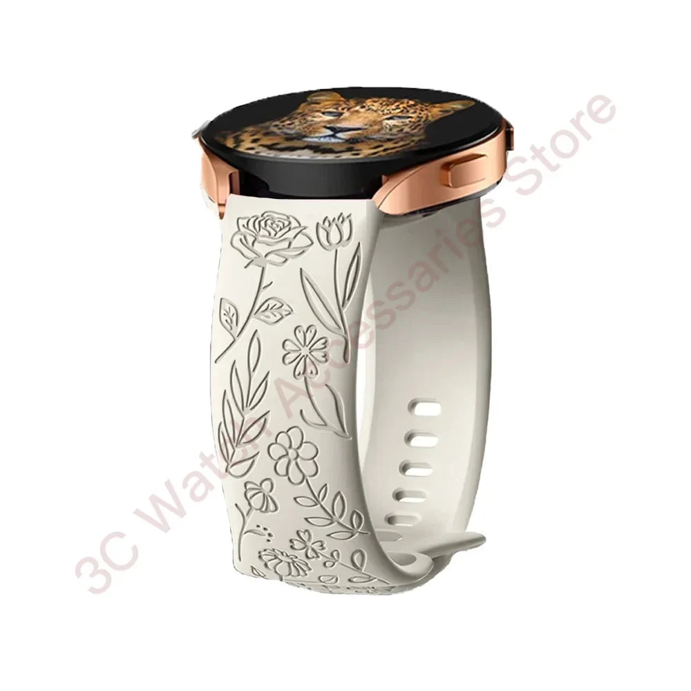 Motorola Moto Watch Rose Engraved Silicone Band
