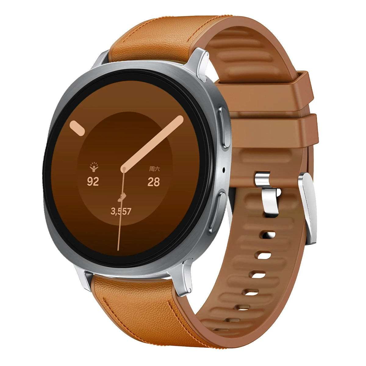 Leather-Look Silicone Band for Samsung Galaxy Watch 9 & 8 40mm 44mm & Classic 46mm | Business Replacement Strap