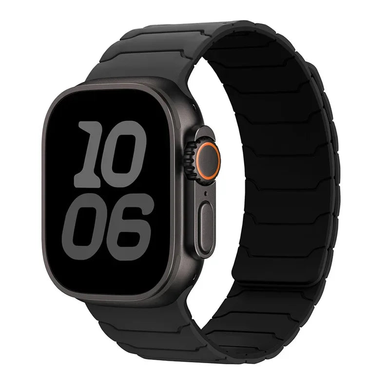 Magnetic Silicone Apple Watch Band – Sport Bracelet | Series 10/9/8/7/6/SE & Ultra | 38-49mm