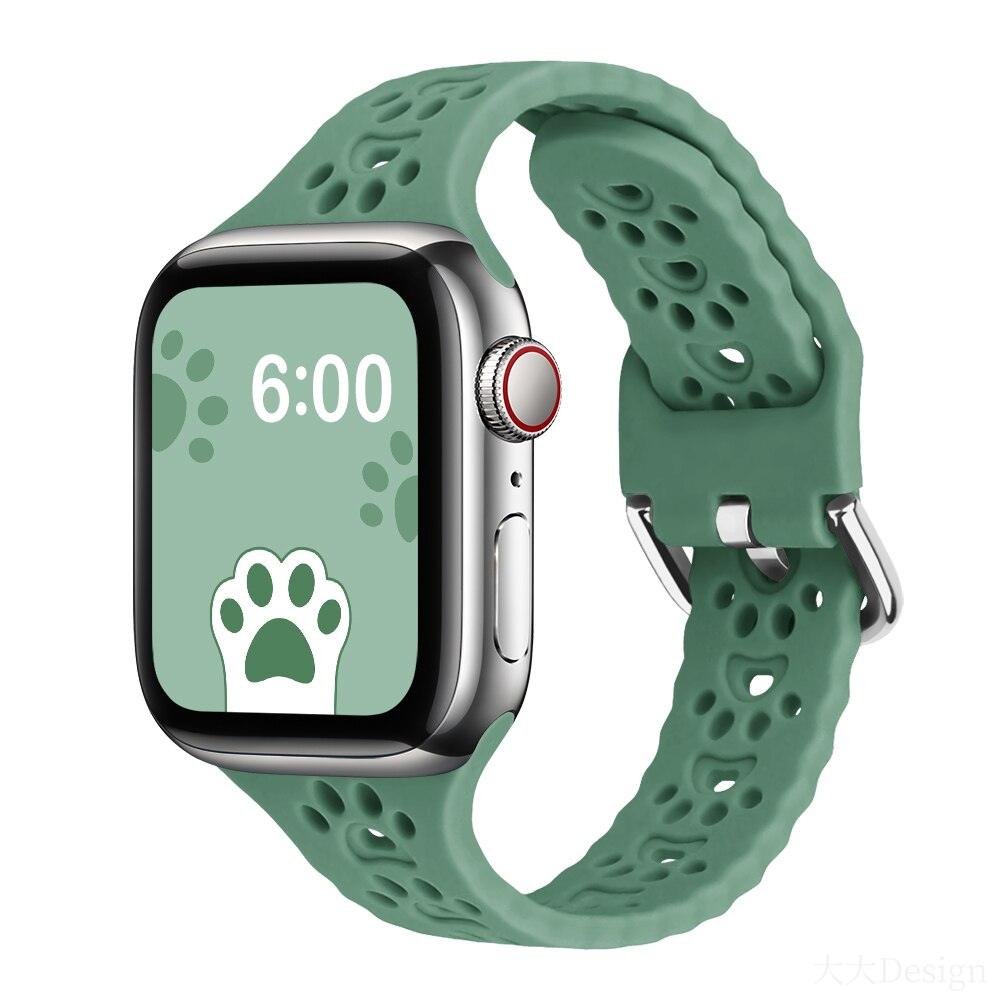 Cat Paw Print Silicone Band for Apple Watch | Series 11, 10, Ultra & More