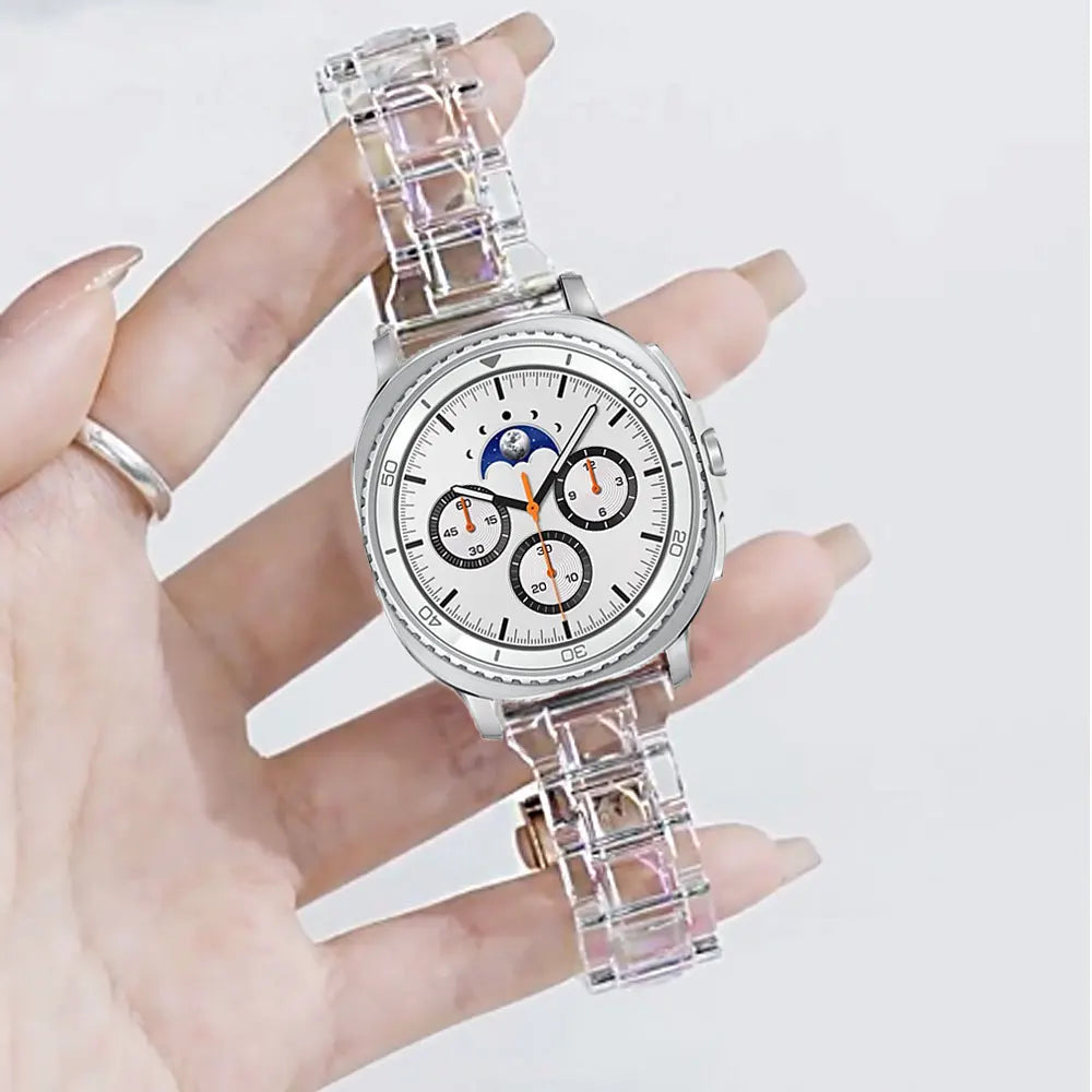 Samsung Galaxy Clear Plastic Link Watch Band – For Watch8/Watch8 Classic/Watch9/Ultra/Ultra2