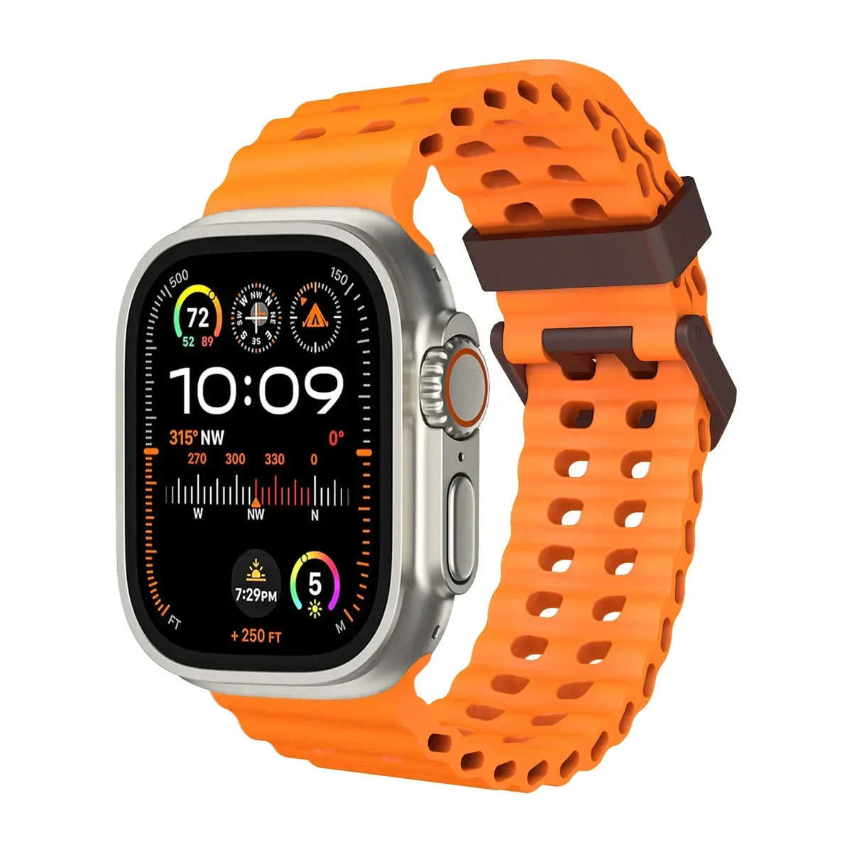 Ocean Silicone Apple Watch Band – Sport Strap | Series 11/10/9/8/7/6/SE & Ultra 1/2/3 | 42–49mm