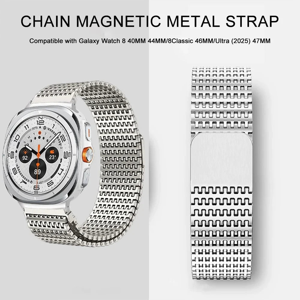 Magnetic Stainless Steel Band for Galaxy Watch 8 & 8 Classic, Ultra 47mm