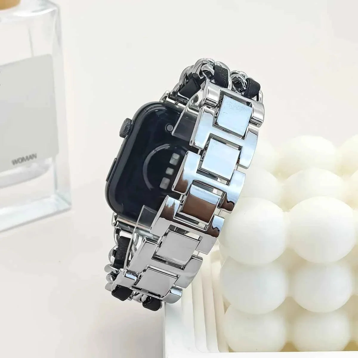 Leather & Metal Watch Band for Huawei Watch Fit 4 / 4 Pro / Fit 3 / Fit 2 / Fit 1 – Women's Steel Bracelet