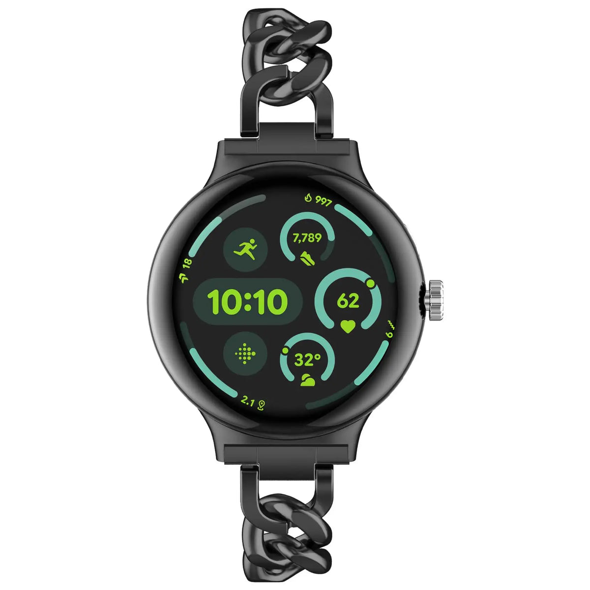 Google Pixel Watch 5, 4 & 3 Chain Link Stainless Steel Band