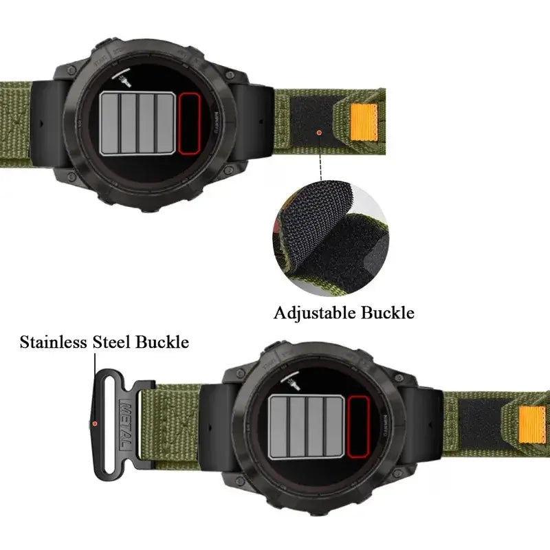 Garmin QuickFit 22/26mm Crisscross Nylon Band with Steel Buckle