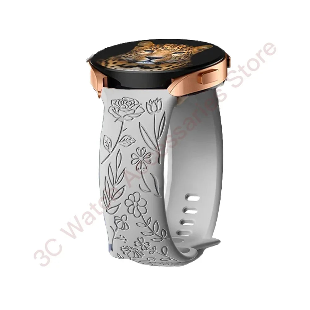 Motorola Moto Watch Rose Engraved Silicone Band