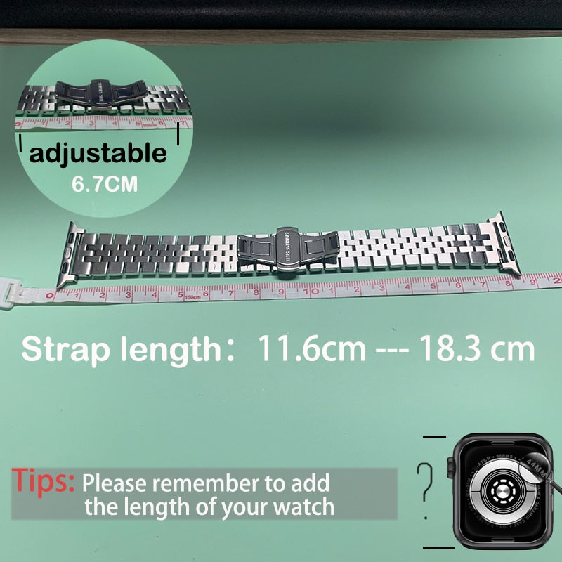 Stainless Steel Apple Watch Strap Series 11/10/9/8/7/6/5/4/ SE / Ultra 1/2/3