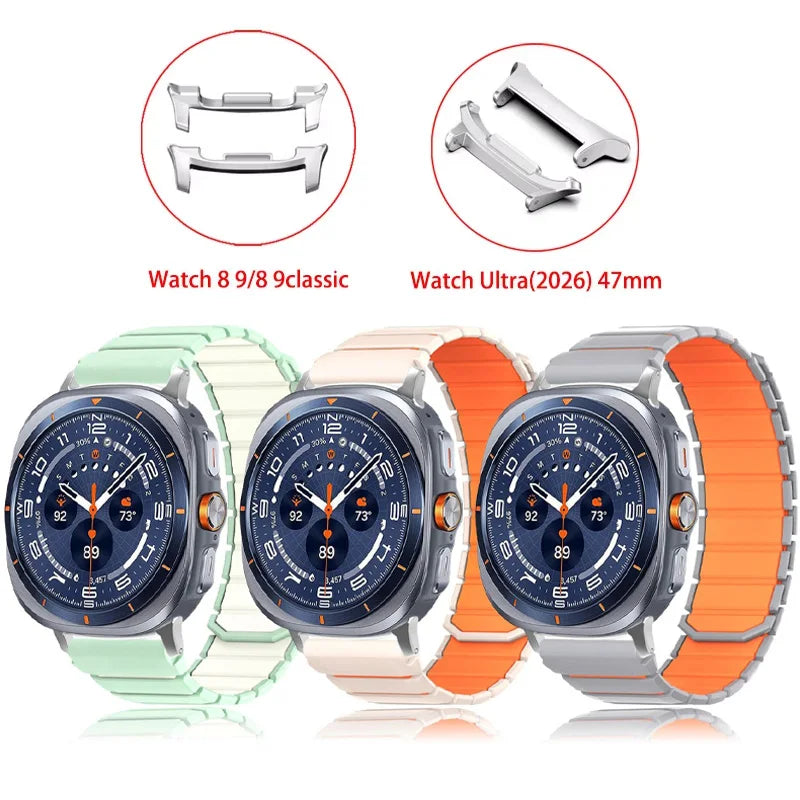 Samsung Galaxy Silicone Magnetic Watch Band Fits Watch8/Watch8 Classic/Watch9/Ultra/Ultra2