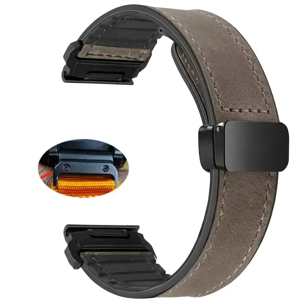 Garmin QuickFit 20/22/26mm Leather-Look Band with Magnetic Clasp