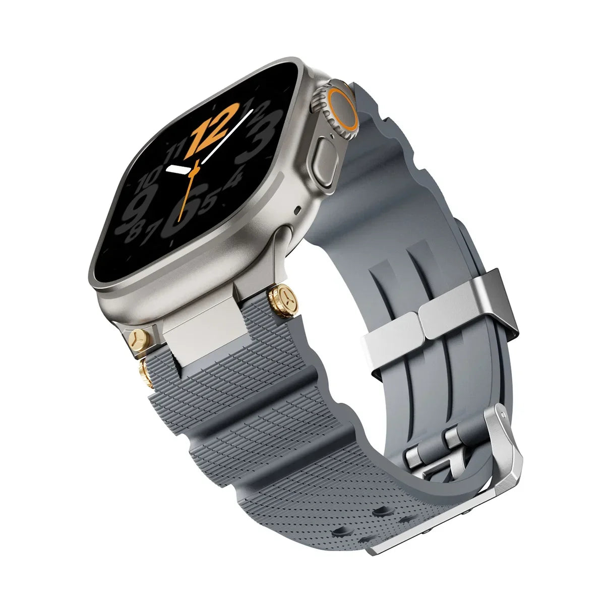 Silicone Apple Watch Sport Band for Series 1-12, SE & Ultra