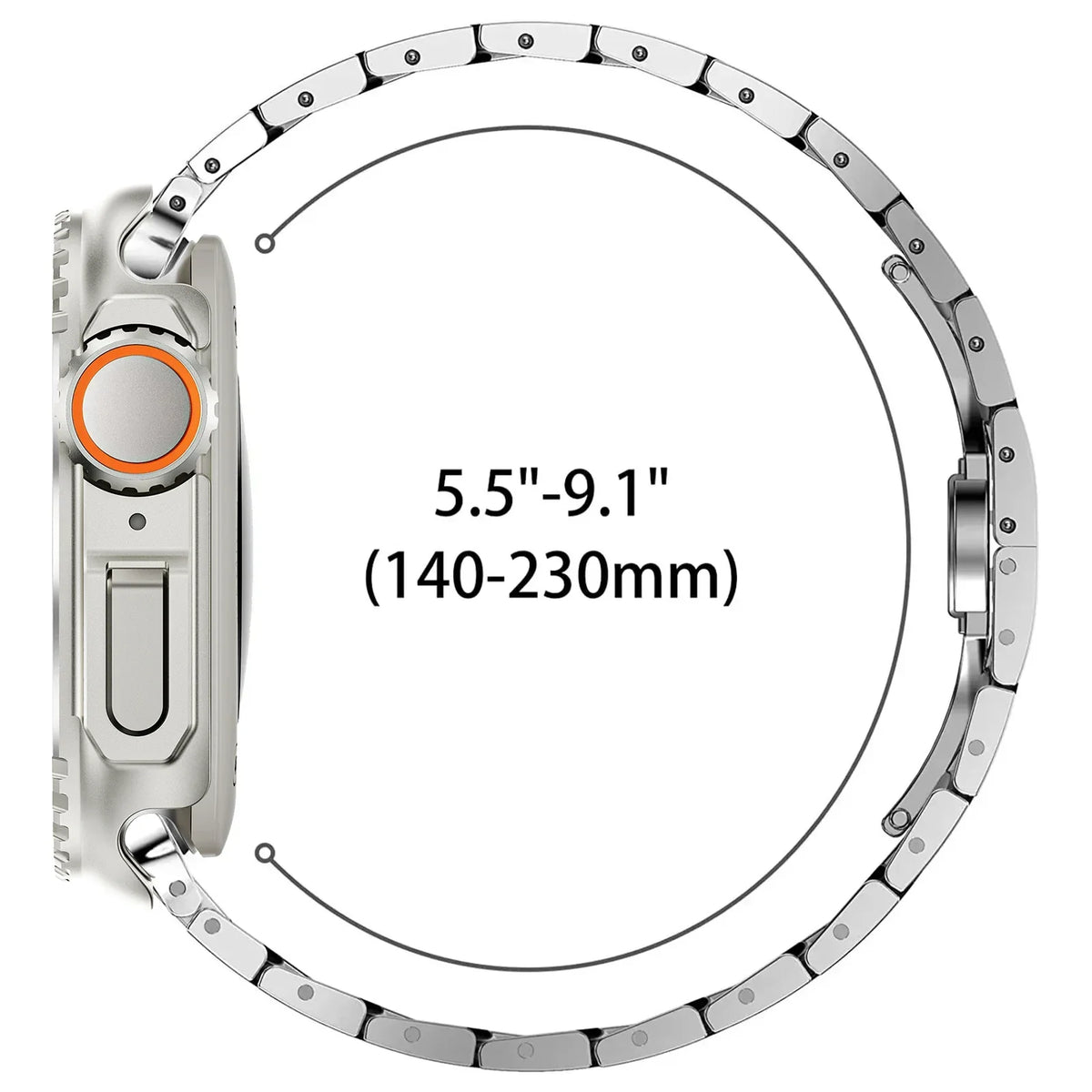 Metal Case + Stainless Steel Band for Apple Watch – Ultra 1/2 & Series 10/9/8/7/6/SE | 42–49mm
