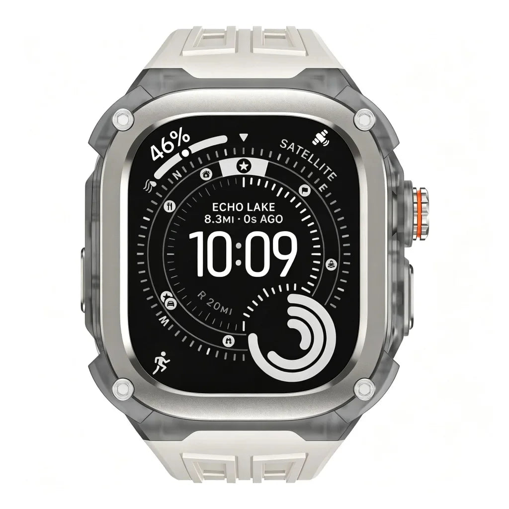 Silicone Strap & Zinc Alloy Bezel Kit for Apple Watch Ultra 1/2/3 49mm