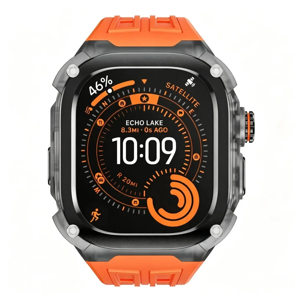 Silicone Strap & Zinc Alloy Bezel Kit for Apple Watch Ultra 1/2/3 49mm
