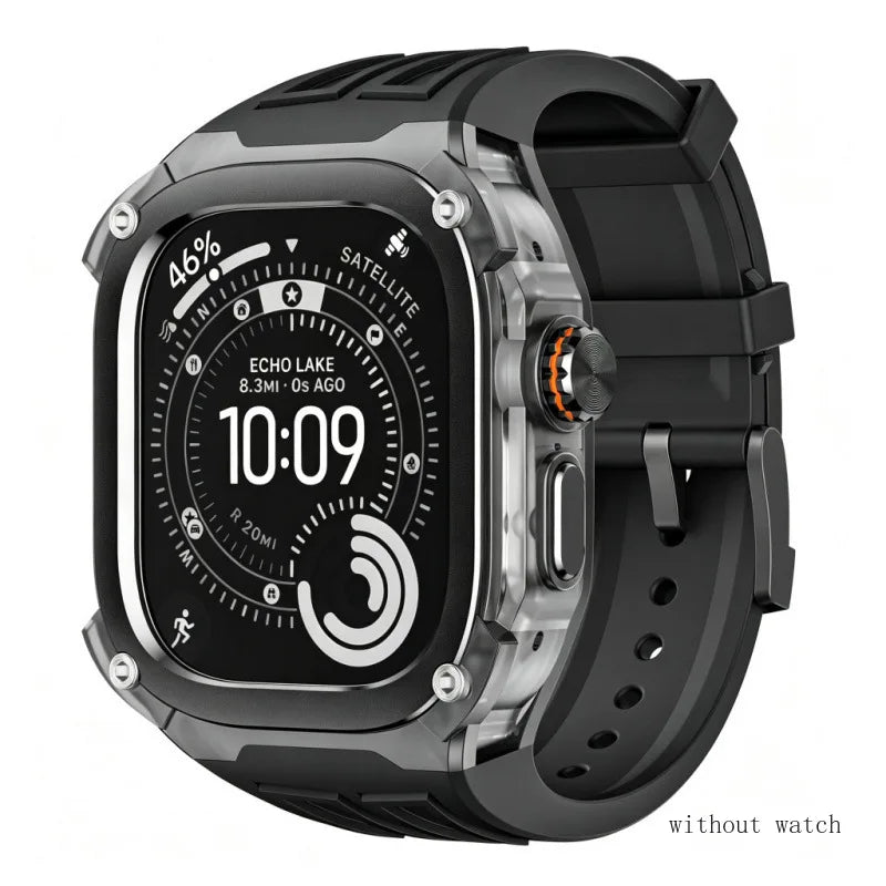 Silicone Strap & Zinc Alloy Bezel Kit for Apple Watch Ultra 1/2/3 49mm