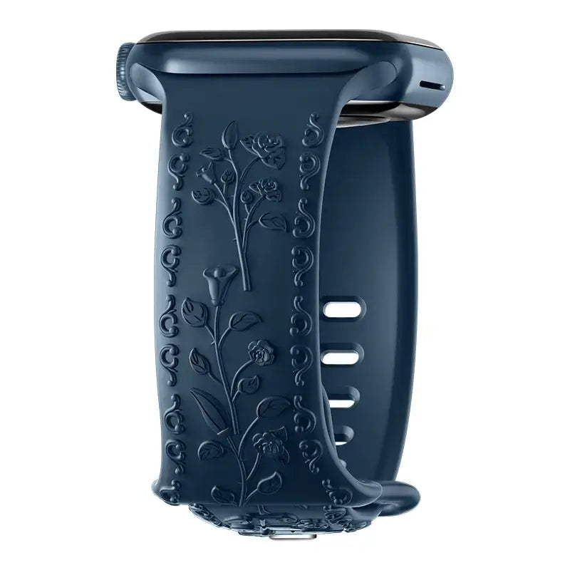 Apple Watch Silicone Band - Floral Engraved - Stylish Design