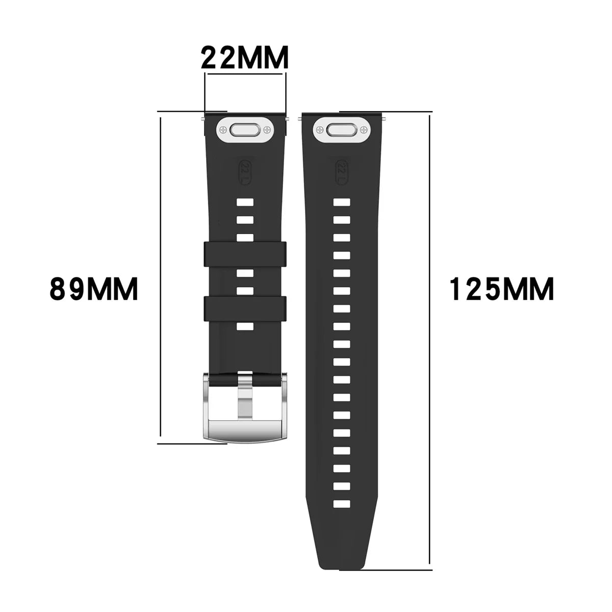 22mm Silicone Band for Huawei Watch GT6 / GT5 Pro & Garmin Forerunner / Venu