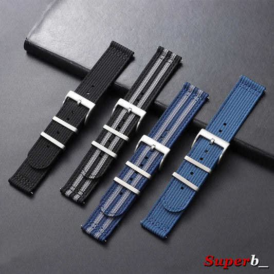 OnePlus Smartwatch Bands Ribbed Nylon Woven Canvas Fabric Quick Release Watch Straps