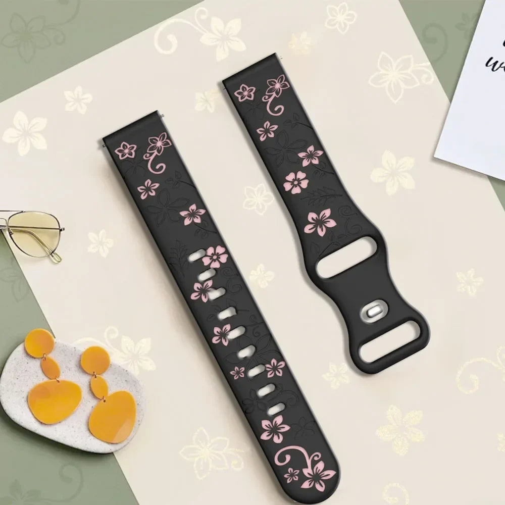 OnePlus Watch Floral Engraved Silicone Band
